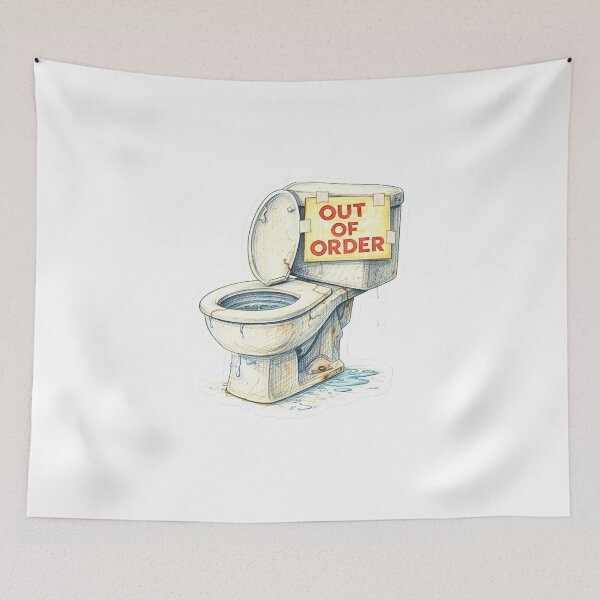Item preview, Out of Order Toilet – Broken Bathroom Sticker designed and sold by Felixuss.