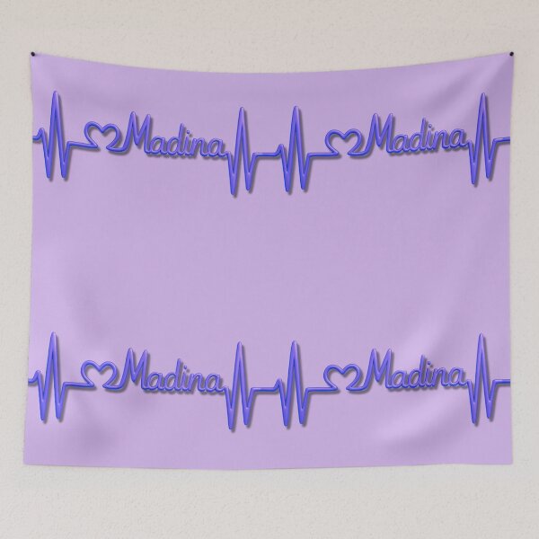Item preview, Madina Heartbeat Line (V.9) – Islamic City Love Typography Design designed and sold by D-Islamic.