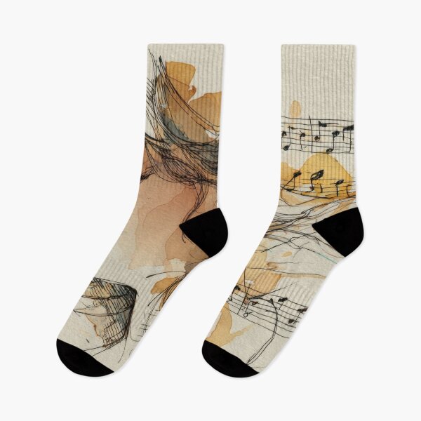 Item preview, Woman listening to music with notes designed and sold by anytka.
