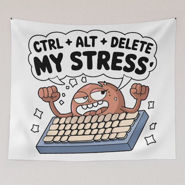 Item preview, Ctrl Alt Delete My Stress Funny Notch Style Tech Support T-Shirt designed and sold by Zenith Design.