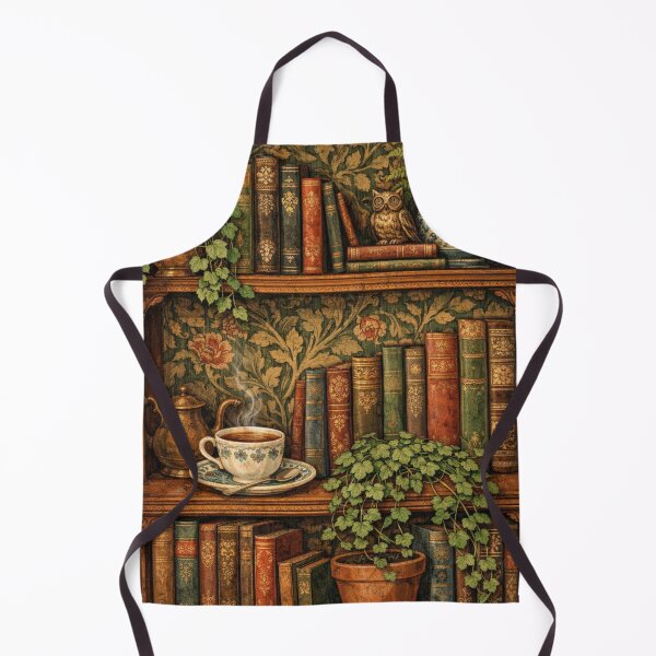 Item preview, Vintage romantic book shelf with tea and plants designed and sold by hollycooper.
