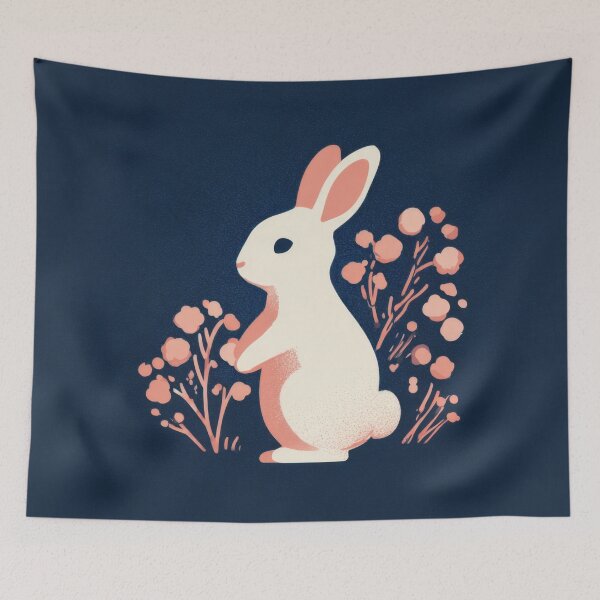 Item preview, Rabbit by flowers in garden designed and sold by anytka.