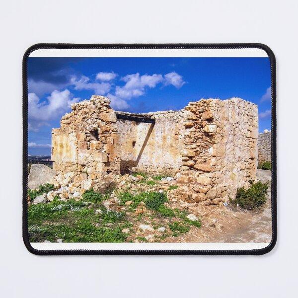 Item preview, Abandoned Stone Ruins Of A Rural Cottage Beside A Worn Path Under A Bright Blue Sky designed and sold by Nmallia.