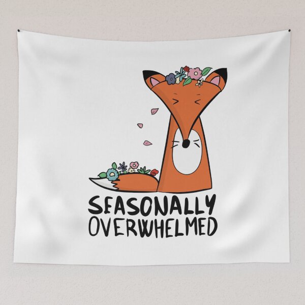 Item preview, Seasonally Overwhelmed Cute Fox Spring Vibes designed and sold by DesignFreakArt.
