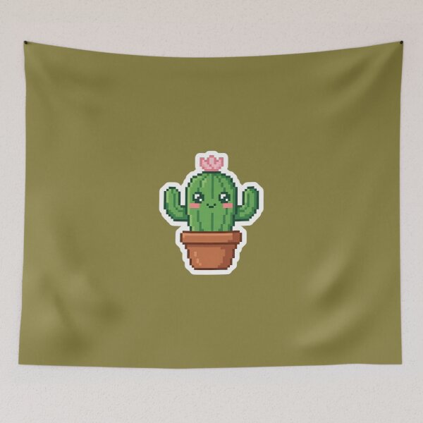 Item preview, Cute Kawaii Pixel Art Cactus in Pot designed and sold by PixelAlchemyHQ.