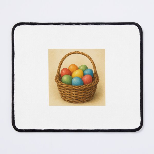 Item preview, Traditional Easter basket with colored eggs designed and sold by Lyvion design.