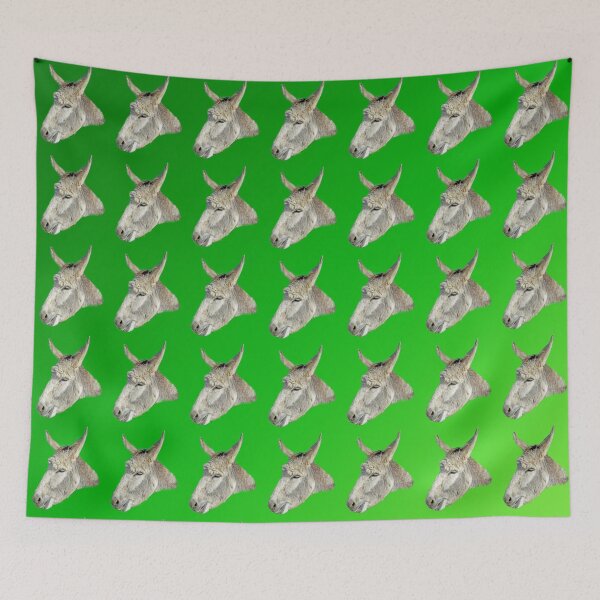 Item preview, "Playful Whimsy: Green Donkey Head Pattern" designed and sold by A-Work-Of-Art.