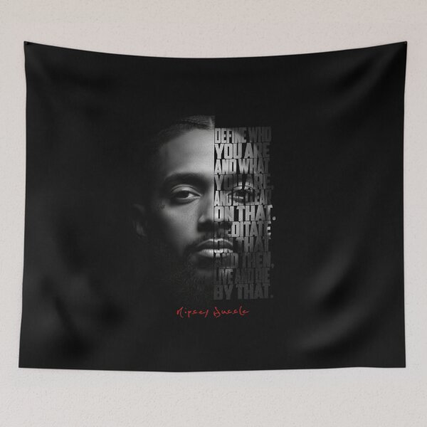 Item preview, Nipsey Hussle Split Face Quote Poster designed and sold by Enea Kelo.
