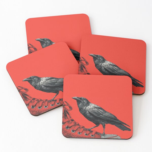 Item preview, Crow standing on red sneaker designed and sold by anytka.