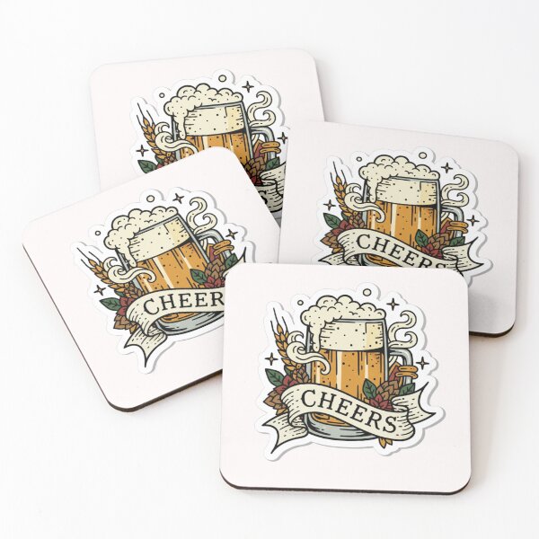 Item preview, Beer Mug Tattoo Cheers Banner Craft Brew Enthusiast Art Print designed and sold by TshirtAlles .