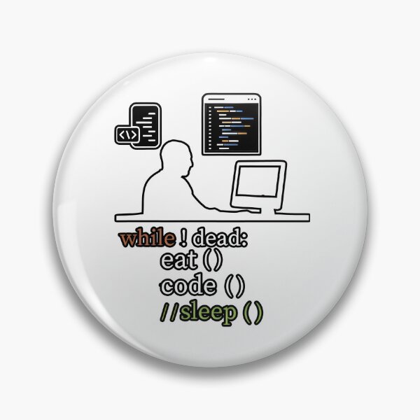 Artikelvorschau, Solange ich nicht tot bin, iss, programmiere, schlafe – Lustiges Programmierer-T-Shirt im Notch-Stil entworfen und verkauft von Zenith Design.