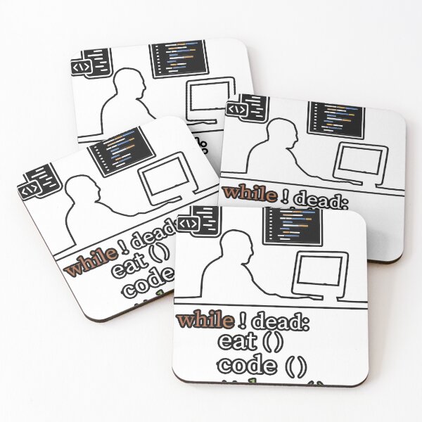 Item preview, While Not Dead Eat Code Sleep Funny Notch Style Programmer T-Shirt designed and sold by Zenith Design.