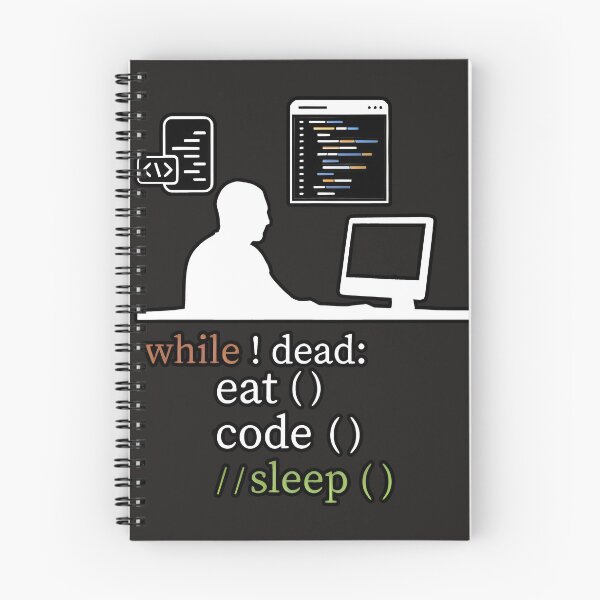 Item preview, While Not Dead Eat Code Sleep Funny Notch Style Programmer T-Shirt designed and sold by Zenith Design.