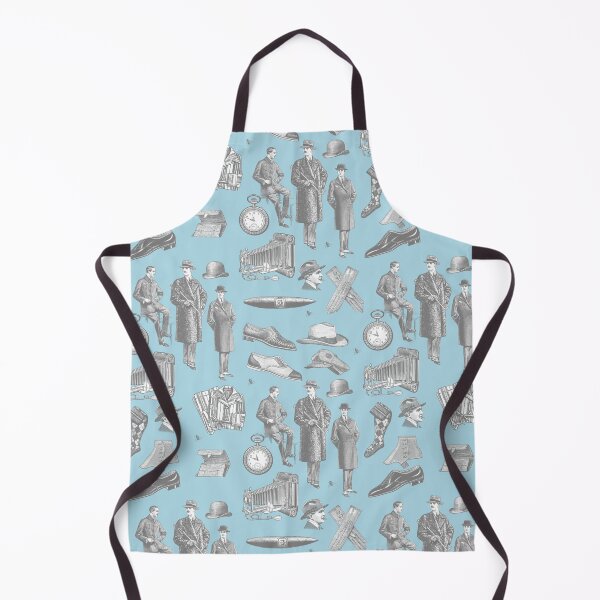 Item preview, victorian men's style antique menswear toile blue designed and sold by Gossip Rag.