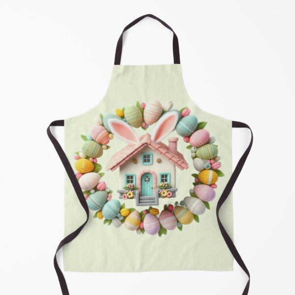 Item preview, Easter wreath made by knitted eggs and cottage with rabbit ears designed and sold by ideandesign.