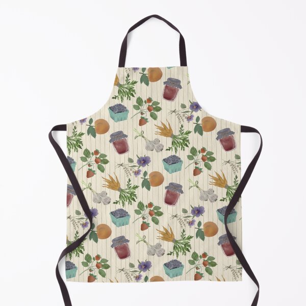 Item preview, Vintage Farmers Market Watercolor Botanical Pattern designed and sold by Seamlessly Buffalo.