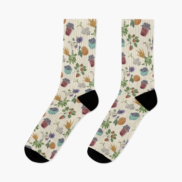 Item preview, Vintage Farmers Market Watercolor Botanical Pattern designed and sold by Seamlessly Buffalo.