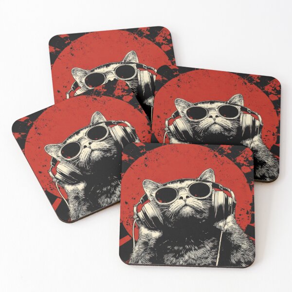 Item preview, Red room, cool cat with headphones designed and sold by anytka.