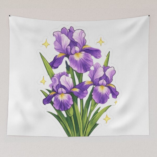 Item preview, Enchanted Purple Iris Blooms - Magical Botanical Floral designed and sold by Sepia soul.