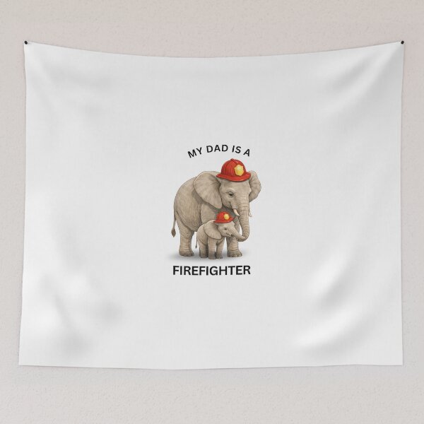 Item preview, My Dad Is a Firefighter – Cute Elephant Gift Design designed and sold by GeoWild Designs.
