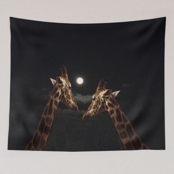 Item preview, "Giraffes in Love: A Romance Under the Moonlight" designed and sold by A-Work-Of-Art.