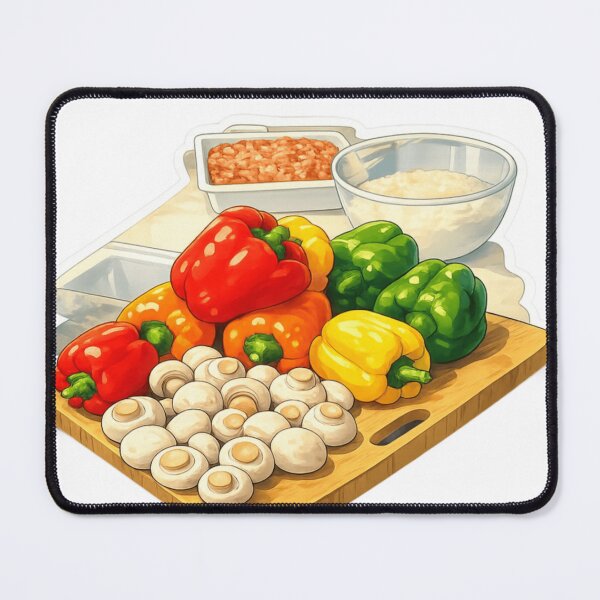 Item preview, Fresh Harvest Kitchen - Bell Peppers, Mushrooms & Mise en Place designed and sold by Sepia soul.