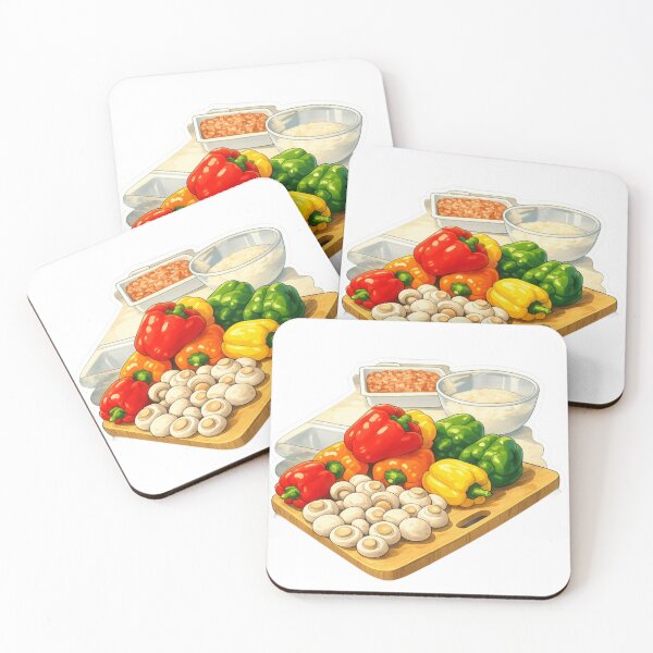 Item preview, Fresh Harvest Kitchen - Bell Peppers, Mushrooms & Mise en Place designed and sold by Sepia soul.