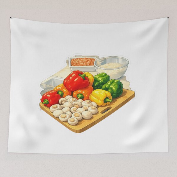 Item preview, Fresh Harvest Kitchen - Bell Peppers, Mushrooms & Mise en Place designed and sold by Sepia soul.