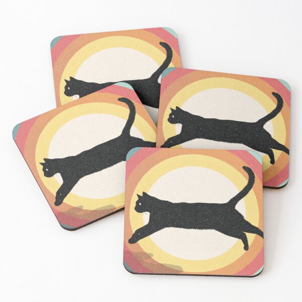 Item preview, Black cat runs through color circles designed and sold by anytka.
