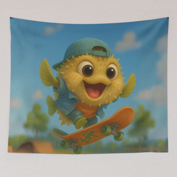 Item preview, Skater Pufferfish designed and sold by Sillytoe.
