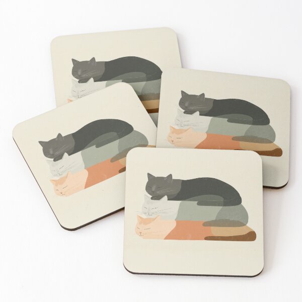 Item preview, Stacked cats on plain bg designed and sold by anytka.