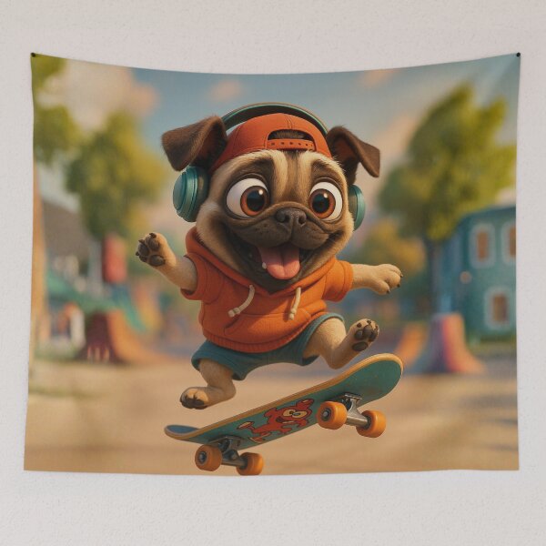 Item preview, Skater Pug designed and sold by Sillytoe.