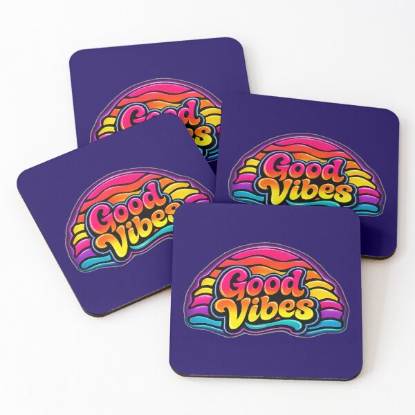 Item preview, Good Vibes, Retro Psychedelic 70s Inspired Typography designed and sold by Far Out Goods.