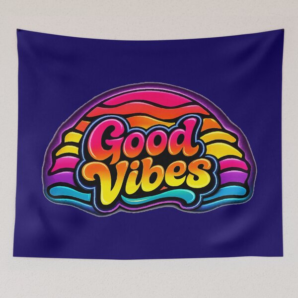 Item preview, Good Vibes, Retro Psychedelic 70s Inspired Typography designed and sold by Far Out Goods.