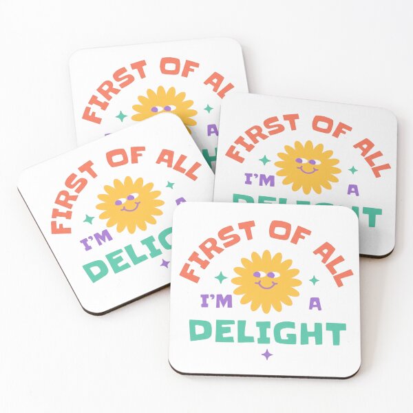 Item preview, First Of All I'm A Delight Groovy Sun Face designed and sold by SkeletonsDanger.