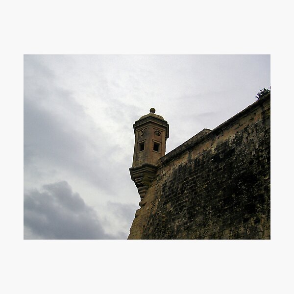 Item preview, Historic Stone Watchtower Turret on Old Fortress Wall Under Overcast Sky Architectural Detail designed and sold by Nmallia.