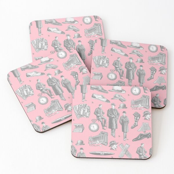 Item preview, victorian men's style antique menswear toile pink designed and sold by Gossip Rag.