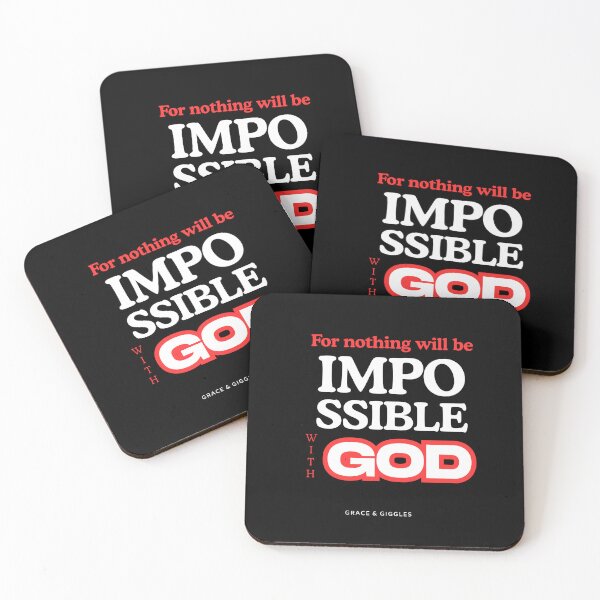 Item preview, For Nothing Will Be Impossible With God - Bold Faith Quote designed and sold by GraceGiggles.