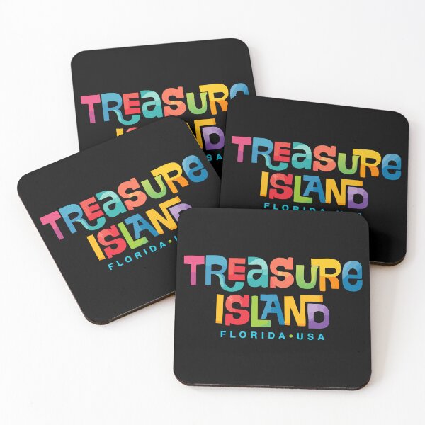 Item preview, Treasure Island Florida Retro Typographic Design designed and sold by Futurebeachbum.