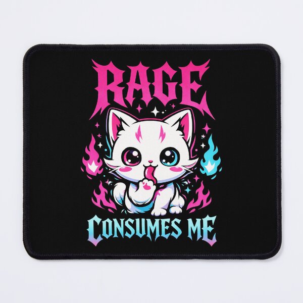 Item preview, Cute Cat Rage Consumes Me – Funny Anime & Meme Graphic  for Cat Lovers designed and sold by Style-X.