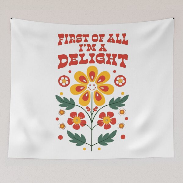 Item preview, First Of All I'm A Delight Folk Art Floral designed and sold by SkeletonsDanger.
