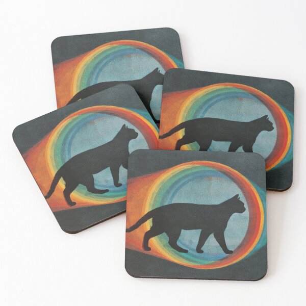 Item preview, Colorful cat silhouette in motion designed and sold by anytka.