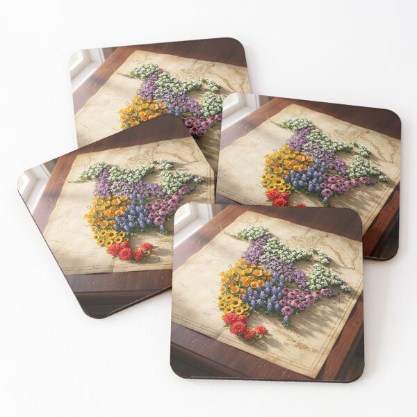 Item preview, North American Flower Patch Map designed and sold by Tridentulus.