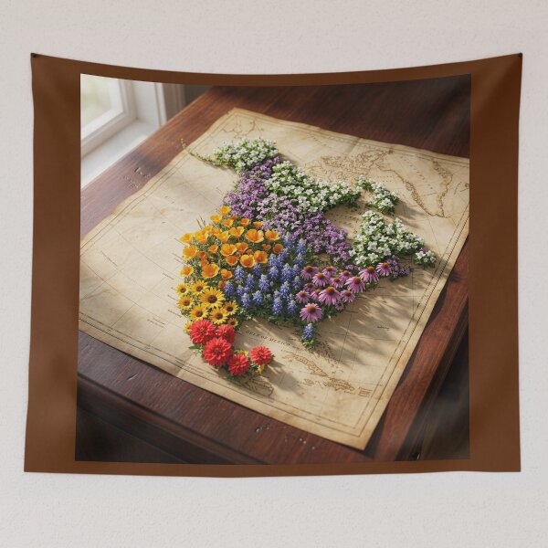 Item preview, North American Flower Patch Map designed and sold by Tridentulus.