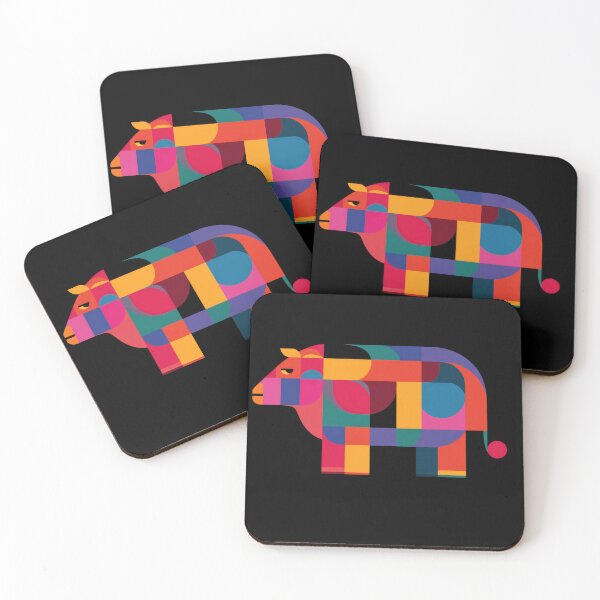 Item preview, Colorful cow on black bg designed and sold by anytka.