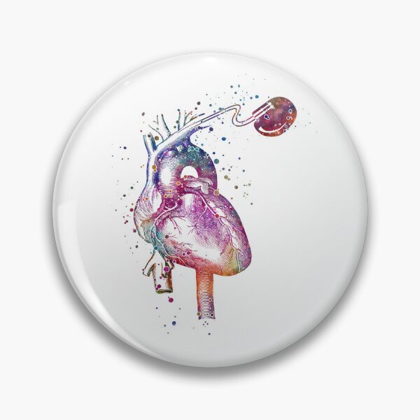 Item preview, Anatomical Heart with Pacemaker Watercolor designed and sold by PrintsFinds.