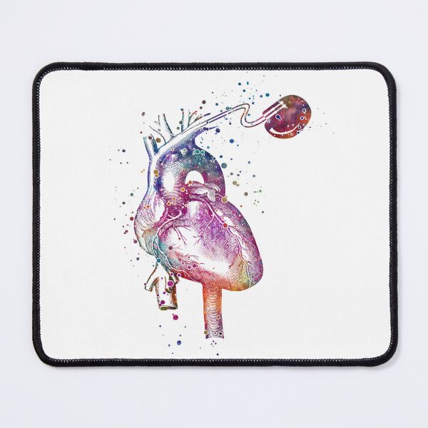 Item preview, Anatomical Heart with Pacemaker Watercolor designed and sold by PrintsFinds.