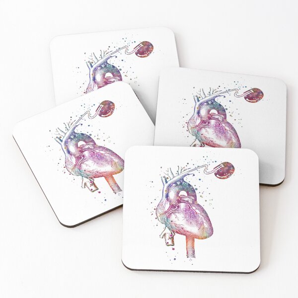 Item preview, Anatomical Heart with Pacemaker Watercolor designed and sold by PrintsFinds.