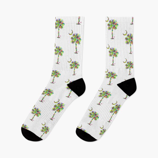 Item preview, Colorful Palm Tree and Crescent Moon - South Carolina designed and sold by Jan Marvin Art Studio.