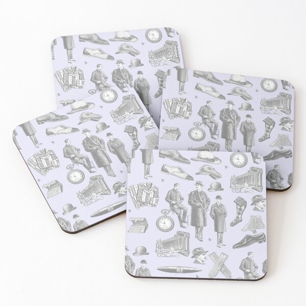 Item preview, victorian men's style antique menswear toile purple designed and sold by Gossip Rag.